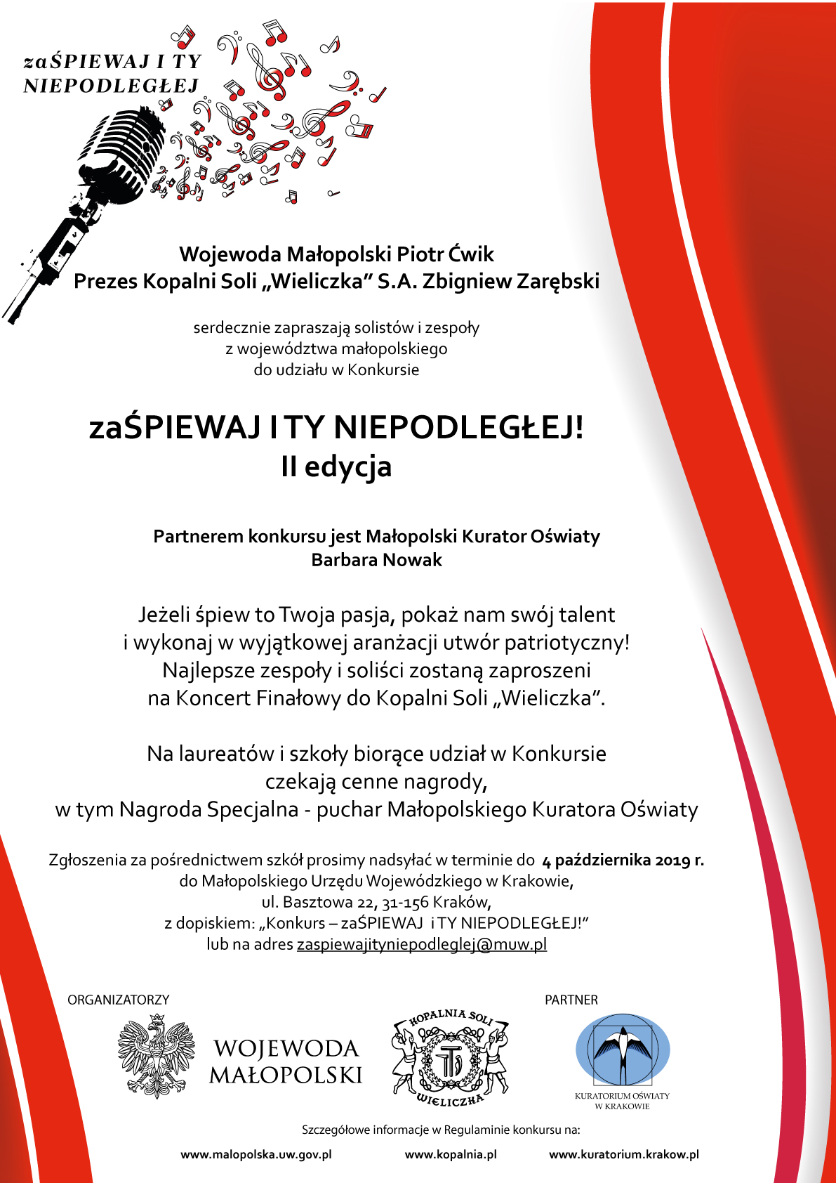 KONKURS zaŚPIEWAJ I TY NIEPODLEGŁEJ!